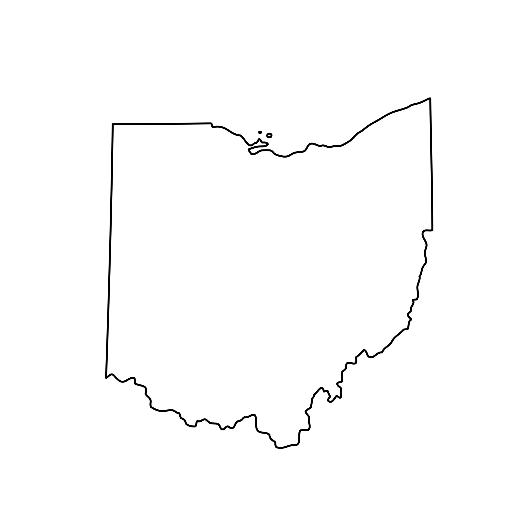 map of the U.S. state of Ohio. Vector illustration